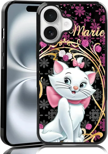 Miniatura 68 de Elegante funda de teléfono con diseño de gato Marie compatible con iPhone 11, funda de encaje dorado para iPhone, a prueba de golpes, rosa fucsia