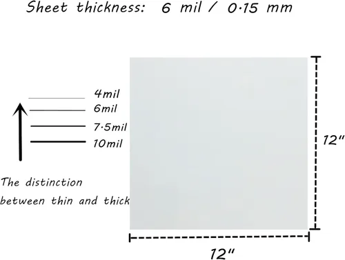 Miniatura 2 de BANLTRE 12 plantillas de material de plantilla en blanco de 6 mil Mylar para papel de corte, hoja de transparencia transparente de 12 x 12 pulgadas