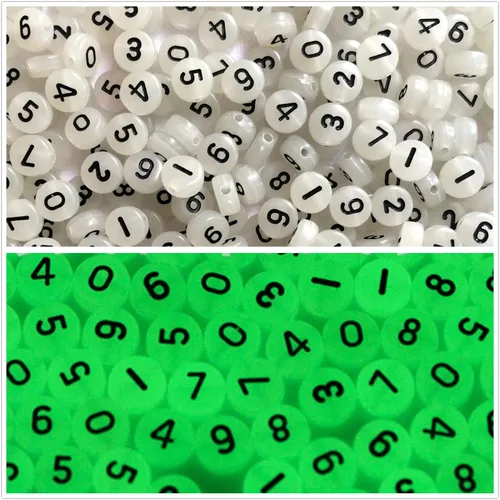 Miniatura 13 de Amaney - 600 cuentas acrílicas blancas de números 0-9, símbolo # corazón con caja de almacenamiento, 0.276 x 0.157 in En caja blanca