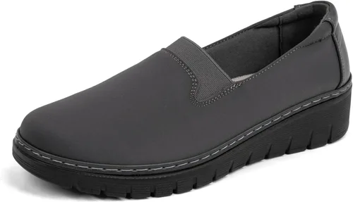 Miniatura 8 de Mocasines Ortopédicos para Mujer de Punta Redonda Cómodos sin Cordones para Juanetes Zapatos de Trabajo Elásticos para Caminar Zapatos Ortóticos