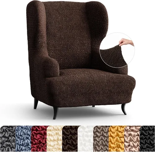 Miniatura 13 de PAULATO BY GA.I.CO. Funda elástica para silla con respaldo de ala, 1 pieza, funda de sillón bielástica con respaldo de ala, protector de muebles