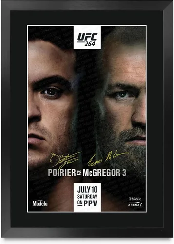 Miniatura 12 de HWC Trading UFC 229 Pelea Khabib Nurmagomedov vs Conor McGregor 40 x 30 cm Regalos con Marco Autógrafo Impreso y Firmado para Fans de Recuerdos