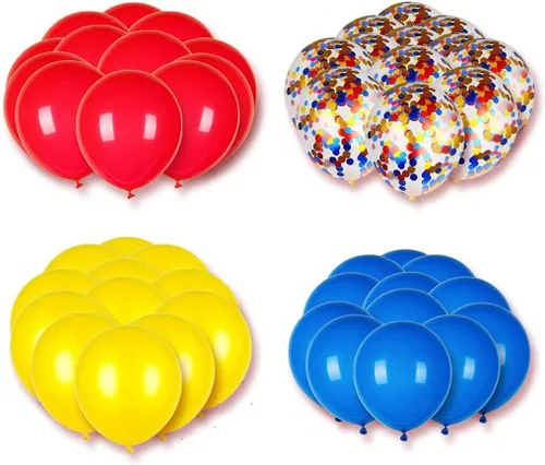 Miniatura 8 de 24 globos de fiesta de carnaval, temática de festival de 12 pulgadas, rojo, azul, amarillo, multicolor, decoraciones de fiesta de cumpleaños