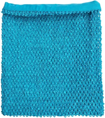 momtutus Tutú de ganchillo turquesa forrado en la parte superior de 12 x 10 pulgadas, parte superior de tubo de ganchillo elástico, talla L, Turquesa