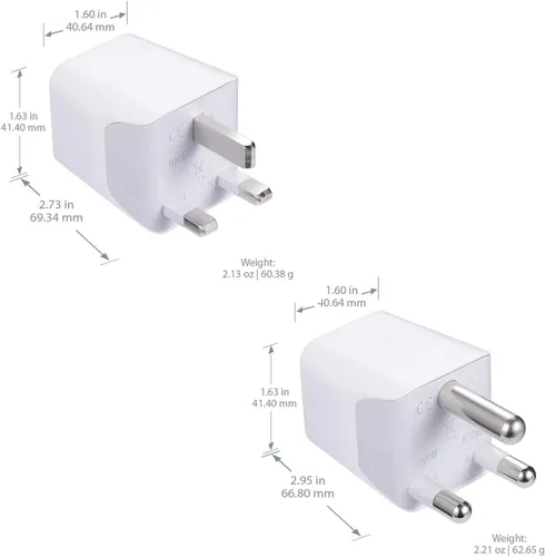 Miniatura 3 de Ceptics Juego de enchufes de viaje para Sudáfrica, con 2 USB + entrada de enchufe de EE. UU., tipo M y tipo G, ultra compacto, conexión a tierra