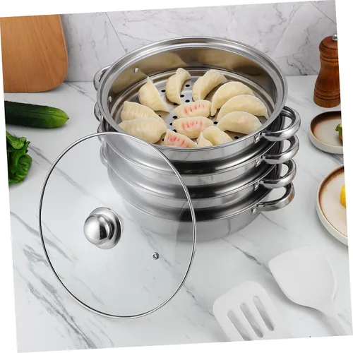 Miniatura 5 de Tofficu Multifuncional 4-capa Pot Vapor Hervir Olla Asiática para Stock Home Kitchen Accesorio