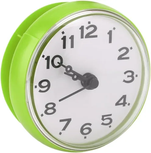 Miniatura 2 de Yosoo Reloj de ducha impermeable con ventosa de cara redonda árabe digital árabe reloj de ducha de baño accesorios de cocina (verde)