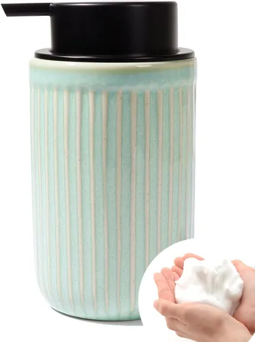 Miniatura 11 de BosilunLife Dispensador de Jabón de Manos de Espuma - Dispensador de Jabón de Espuma de Cerámica para Baño de 12 oz Dispensador de Jabón Líquido