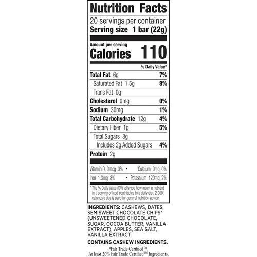 Miniatura 2 de Larabar - Mini barras de masa de galletas con chispas de chocolate, barra vegana de frutas y nueces sin gluten, barras de 0.78 onzas, 20