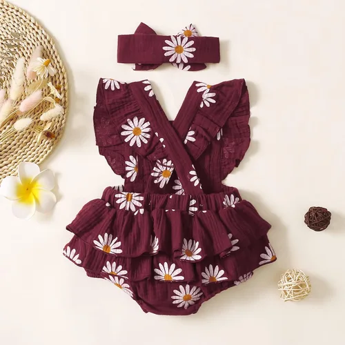 Miniatura 3 de PATPAT Conjunto de mameluco para bebé recién nacido, 2 piezas, 100% algodón