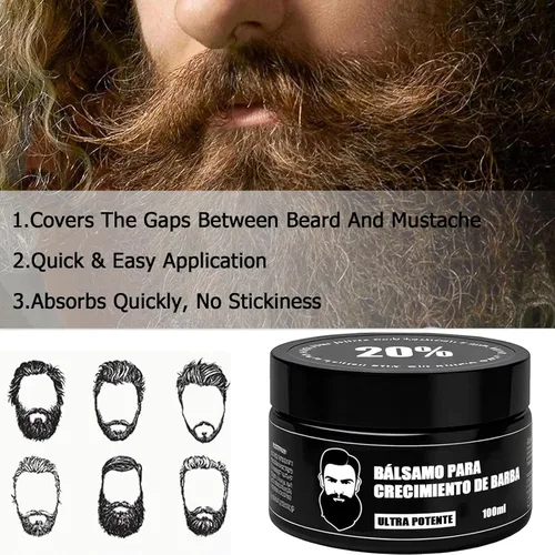 Miniatura 6 de Estimulante para Barba – Bálsamo de Crecimiento Ultra Potente, Bálsamo Estimulante para Barba, Hidrata y Fortalece la Barba, 100 ml / 3.5 oz