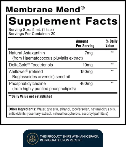 Miniatura 2 de Quicksilver Scientific Membrane Mend - Apoyo al envejecimiento cerebral, celular y saludable con fosfatidilcolina (PC), vitamina E tocotrienoles