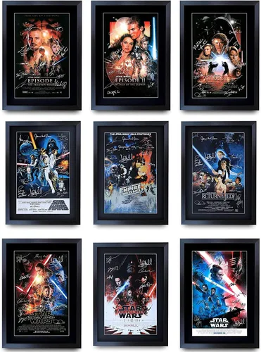 Miniatura 51 de HWC Trading Star Wars Episodio 1 La Amenaza Fantasma Regalos Presentación Impresa Autografiada Montaje para Fans de Recuerdos de Películas - 16" x