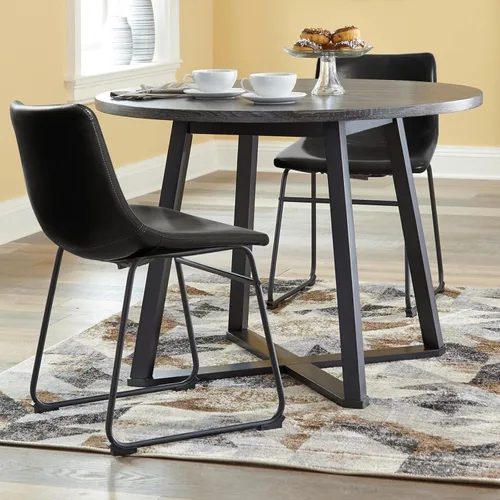 Miniatura 3 de LEMBERI Juego de 2 sillas de comedor de piel sintética, modernas sillas de cocina y comedor de 18 pulgadas con respaldo y patas de metal, cómodo