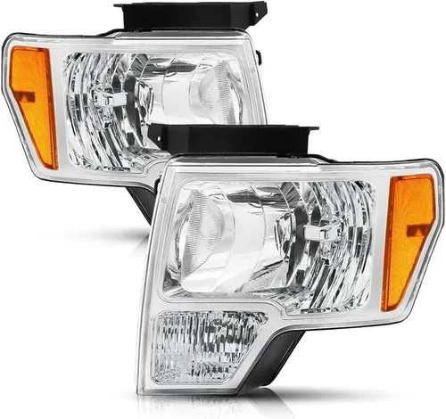 Miniatura 11 de Conjunto de faros BRYGHT Compatible con [Todos los modelos] 08-14 Ford E150 E250 08-21 E350 E450 Super Duty Faros de repuesto con carcasa cromada