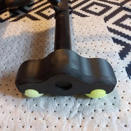 Miniatura 5 de Paquete de 4 adaptadores de pies basculantes a presión para ciclismo interior con paquete de 8 pelotas de tenis, accesorios de estabilidad