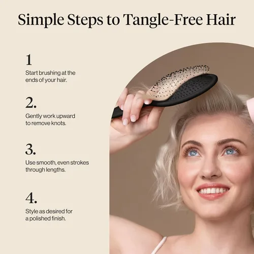 Miniatura 7 de Kitsch Cepillo desenredante para cabello húmedo y seco, cepillo flexible para mujeres, hombres y niños, cepillo desenredante para cabello rizado