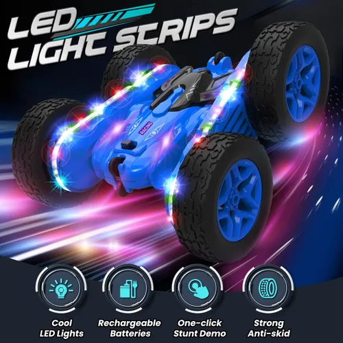 Miniatura 8 de TOY Life Coche de control remoto para niños, 2.4G HZ, auto de acrobacias a control remoto, juguetes de control remoto para niños y niñas, auto