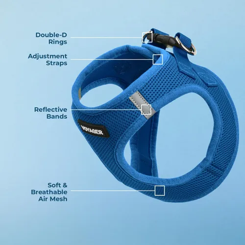 Miniatura 4 de Best Pet Supplies - Arnés de malla para todo tipo de clima, reflectante, antitirones, para perros y gatos pequeños y medianos, con cierre de velcro