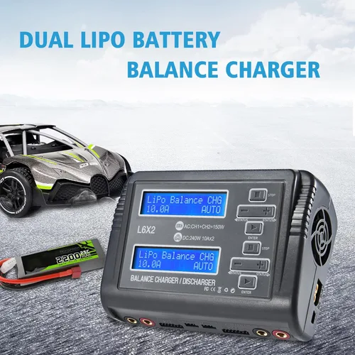 Miniatura 6 de LiPo Cargador de batería de equilibrio rápido Cargadores de batería Descargador para 1S-6S LiPo Li-ion Life LiHV 1S-15S NiCd NiMH PB