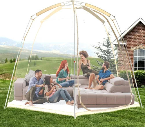 Miniatura 7 de All Weather Proof Pod Pop Up Bubble Tent for 3-8 People, Large Oversize Dome House, Cold Protection Camping Tent, Winter Instant Igloo for Outdoor