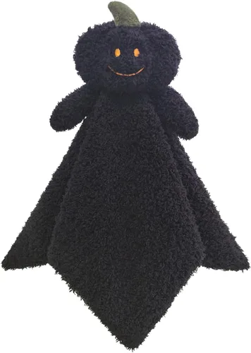 Manta de seguridad suave de calabaza negra para bebé, manta de felpa con personaje de calabaza, regalo de baby shower/guardería, manta para