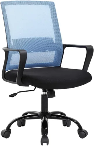Miniatura 11 de Silla de escritorio ergonómica de malla, silla de computadora con soporte lumbar y reposabrazos, silla de escritorio ajustable para computadora