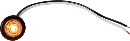 Buyers Products 5623444 - Luz de separación de marcador redondo, 1 LED ámbar con lente transparente y cables pelados, 12 V CC, 0.25 W, iluminación
