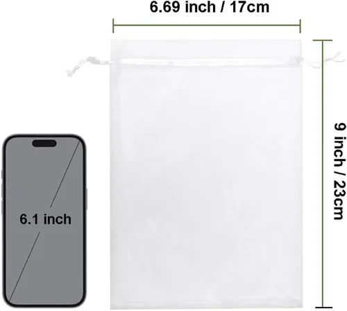 Miniatura 2 de Volanic 50 bolsas de regalo de organza con cordón transparente de 6 x 9 pulgadas (6.7 x 9.1 in) para joyas, fiestas, bodas, dulces, mini botellas