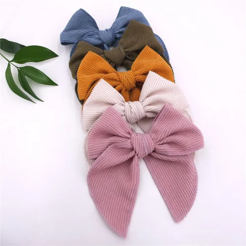Miniatura 5 de Pinzas para el cabello con lazo de pana Fable para bebés, niñas y mujeres, grandes pinzas con lazo de terciopelo, accesorios para niños pequeños