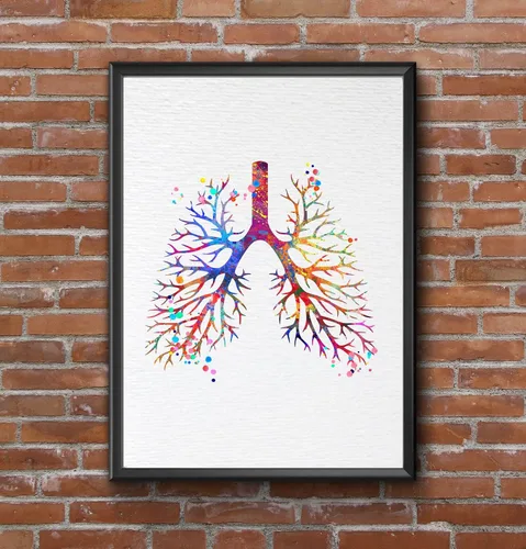 Miniatura 8 de Dignovel Studios 8X10 sin marco pulmonar anatomía humana acuarela arte impresión cartel ciencia médica inauguración casa giclée oficina decoración