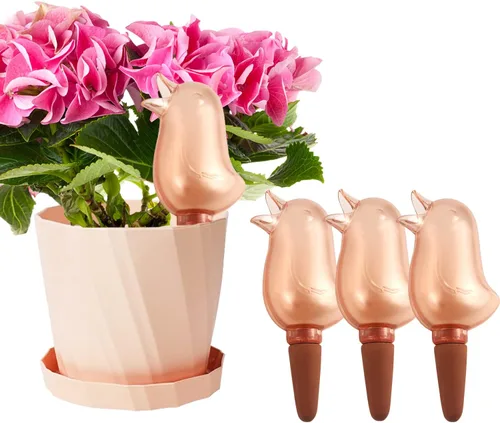 Miniatura 8 de Paquete de 4 picos de riego automático, globos de riego para plantas de interior, picos de riego automático en forma de pájaro, dispositivos de Azul