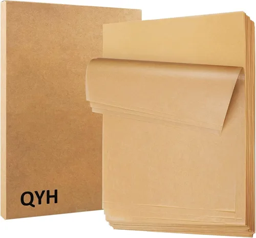 Miniatura 8 de QYH 100 hojas de papel pergamino para hornear, 8 x 12 pulgadas sin blanquear, papel pergamino precortado para hornear galletas, freír, freidora
