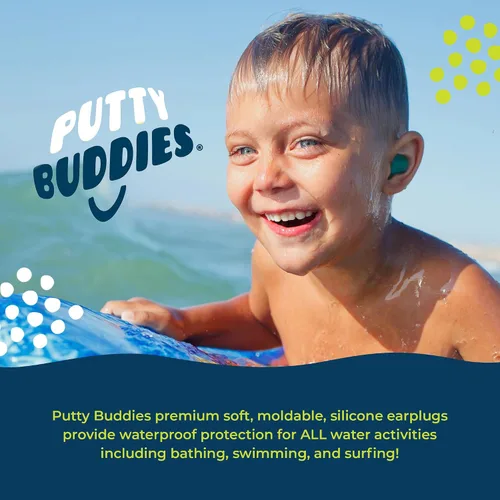 Miniatura 7 de Earvolution Putty Buddies Tapones para los oídos para nadar y bañarse, inventados por médicos, fabricados en Estados Unidos, tapones de silicona