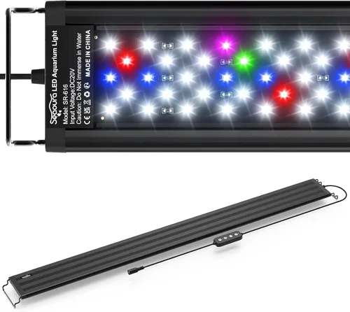 Miniatura 12 de SEAOURA - Lámpara LED para acuario de plantas - Luz de tanque de peces de espectro completo con temporizador, encendido/apagado automático, 12-18
