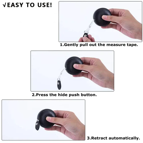 Miniatura 4 de Cinta métrica para costura, tela médica para el cuerpo, sastre, manualidades, dieta, cinta métrica de 60 pulgadas/1.5M de doble cara retráctil