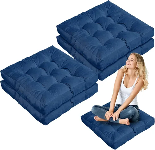 Miniatura 53 de Almohadas de suelo Jerify 22 x 22 Pulgadas Redondas Cuadradas Grandes Almohada de meditación para piso para aula Meditación para adultos Almohada