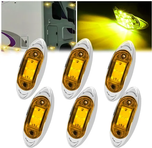 Miniatura 9 de Ourbest 6 luces LED de 12 a 24 V, sustituyen las luces de separación/marcador en muchos camiones pesados y medianos, semircamiones, también Verde