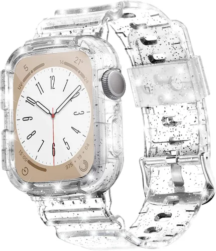 Miniatura 11 de Funda con correa compatible con Apple Watch de 1.57, 1.57, 1.57, 1.61, 1.65, 1.73 y 1.73 pulgadas; correa de silicona de TPU suave con funda