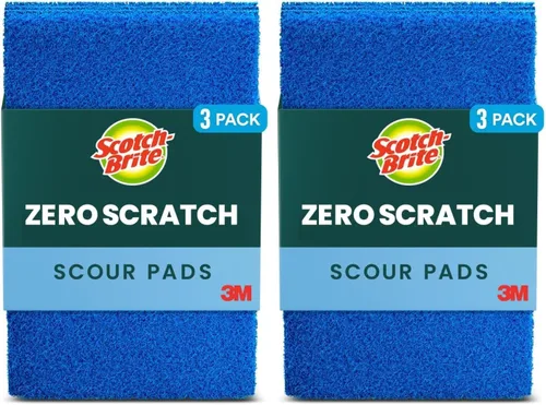 Scotch-Brite - Estropajos antiarañazos, esponjas de limpieza para cocina y vajilla, 3 esponjas (paquete de 2)