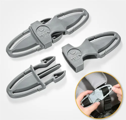 Miniatura 5 de Clip universal para arnés de pecho para asiento de automóvil para niños, cochecito, artículos esenciales para bebés, accesorios para asiento de gris