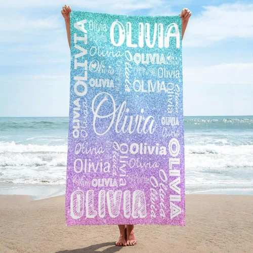 Miniatura 25 de Dr.TOUGH Toallas de playa personalizadas para adultos y niños, toallas de piscina personalizadas con nombre, toallas de playa de microfibra