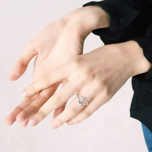 Miniatura 5 de INBLUE Anillos giratorios de plata de ley 925 para mujeres y niñas, amantes, hermanas, compromiso, boda, promesa, joyería para el día de la madre