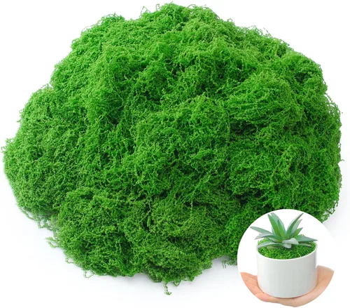 Miniatura 8 de Suncalla Musgo verde artificial de 6 colores para manualidades, 43.32 onzas, musgo sintético para plantas en maceta, para interiores, a granel, gran