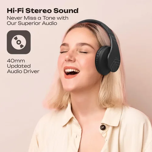 Miniatura 4 de PowerLocus - Audífonos Bluetooth sobre las orejas, auriculares inalámbricos plegables estéreo con cable y sin cable con micrófono incorporado, Micro