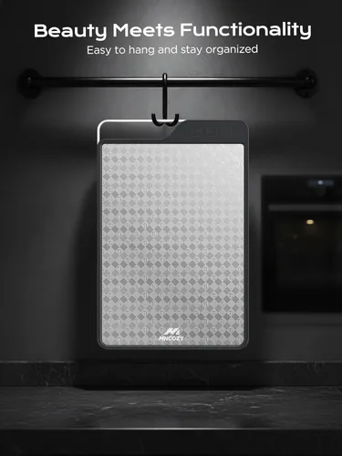 Miniatura 7 de Tabla de cortar de titanio para cocina, titanio puro de doble cara (diseño a cuadros) y paja de trigo PP, corte de grado alimenticio, no tóxico