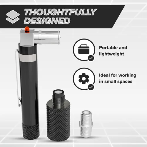 Miniatura 5 de Probador de continuidad de bolsillo coaxial (coaxial) (trazador) con tóner de voltaje (sonido) y paquete de conectores de barril, para prueba
