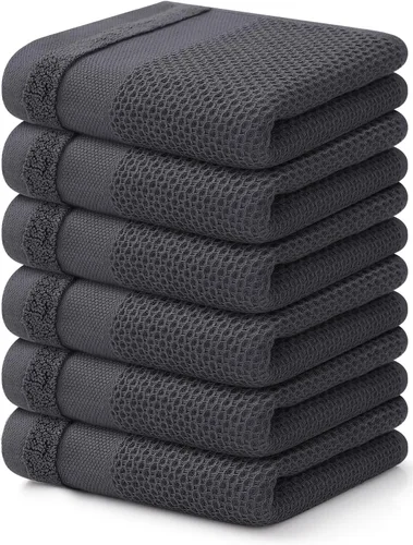 Miniatura 40 de Homaxy Paños de cocina 100% algodón, paquete de 8 – 12 x 12 pulgadas, tejido de gofre, muy suaves y absorbentes, paños de cocina de secado rápido