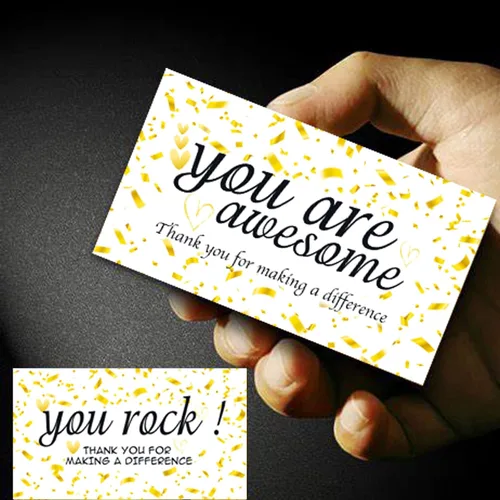 Miniatura 3 de 200 tarjetas coloridas con texto en inglés «You Are Awesome Card» con texto en inglés «You Are Awesome Card», tarjetas de agradecimiento para Con