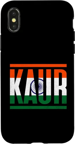 Miniatura 5 de Funda para iPhone XS Max Kaur con apellidos y orgullo familiar con bandera de India